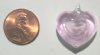 1 21mm Light Pink & White Lampwork Heart Pendant